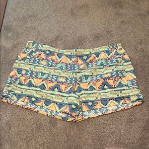 Patagonia Yellow and Blue Athletic Shorts Vibrant Design